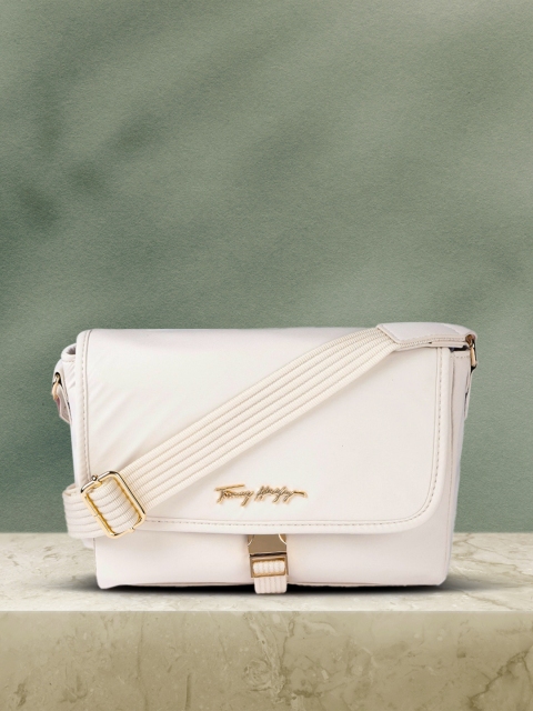 

Tommy Hilfiger White Relaxed Structured Sling Bag