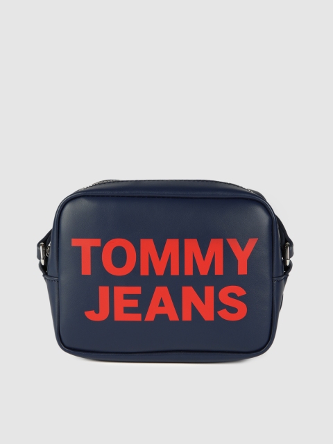 

Tommy Hilfiger Navy Blue Printed Structured Sling Bag