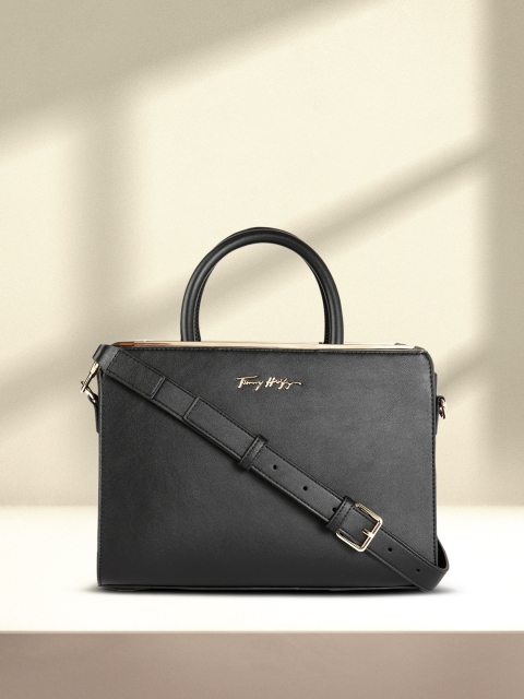 

Tommy Hilfiger Black MODERN SATCHEL Handheld Bag