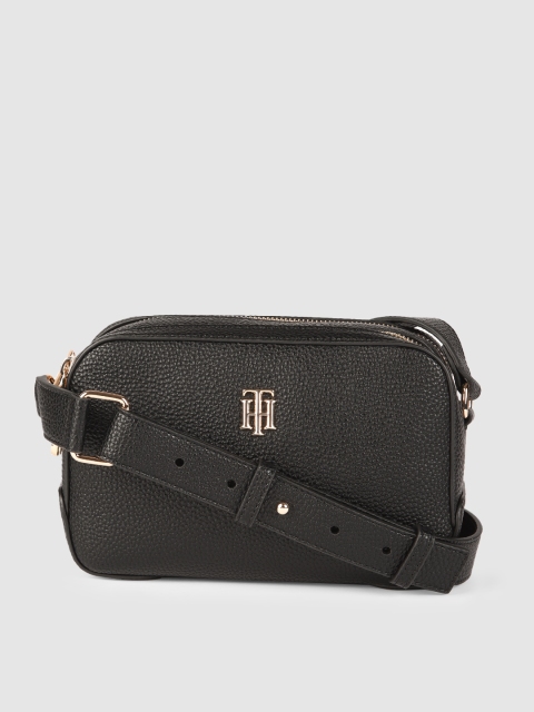 

Tommy Hilfiger Black Textured Structured Sling Bag