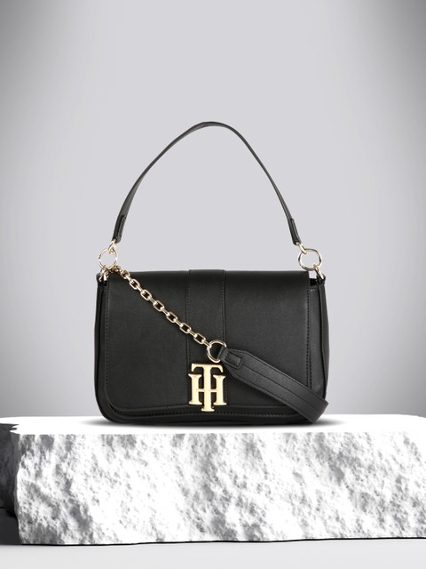 

Tommy Hilfiger Black PU Structured Satchel