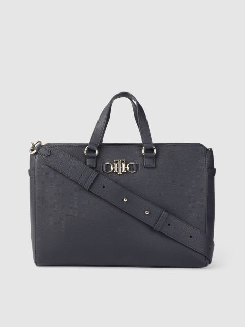 

Tommy Hilfiger Navy Blue Solid CLUB Oversized Structured Handheld Bag