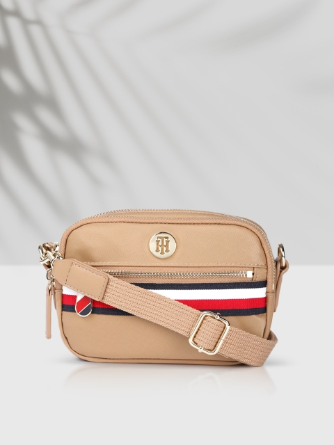 

Tommy Hilfiger Beige POPPY CROSSOVER Structured Sling Bag