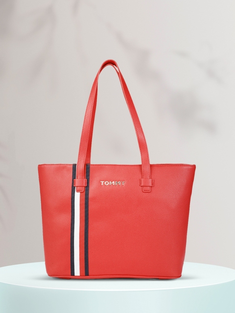 

Tommy Hilfiger Red Solid Shopper Tote Bag