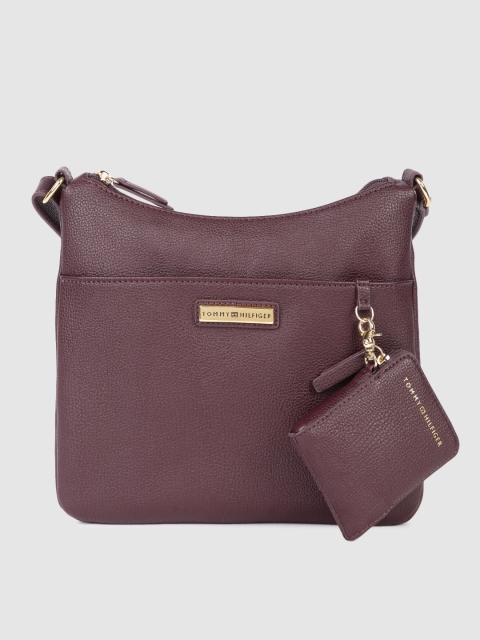 

Tommy Hilfiger Burgundy NAOMI II Structured Sling Bag