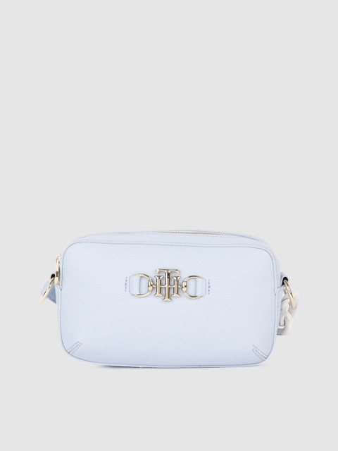 

Tommy Hilfiger Blue Solid PU Regular Structured Sling Bag with Buckle Detail