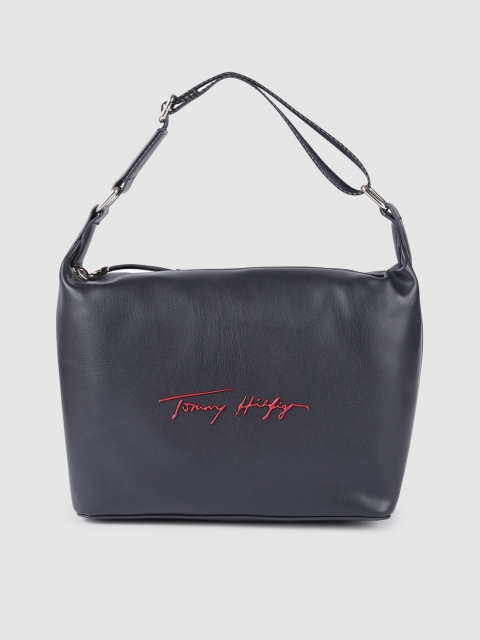 

Tommy Hilfiger Navy Blue Solid Structured Handheld Bag