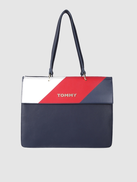

Tommy Hilfiger Navy Blue NATHALIE Oversized Structured Shoulder Bag