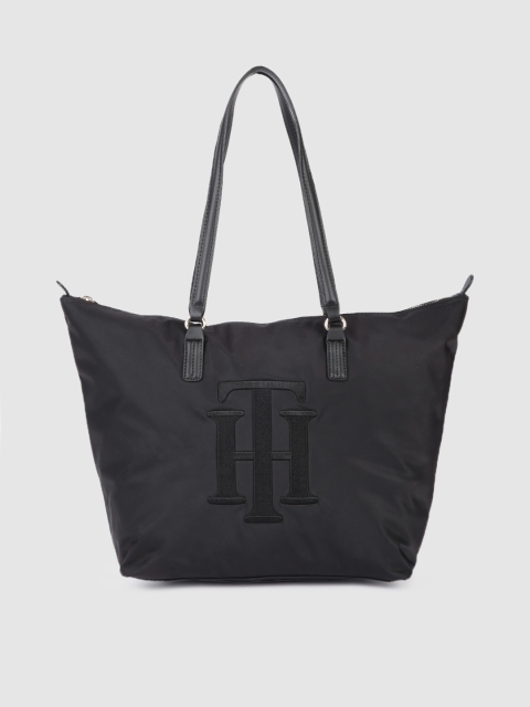 

Tommy Hilfiger Black Printed Applique POPPY Tote Bag