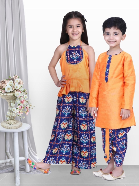 

BownBee Girls Blue & Orange Top with Palazzos