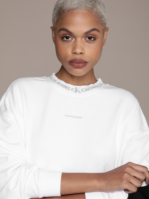 

Calvin Klein Jeans Women White Sweatshirt