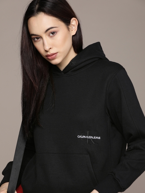 

Calvin Klein Jeans Women Black Hooded Sweatshirt