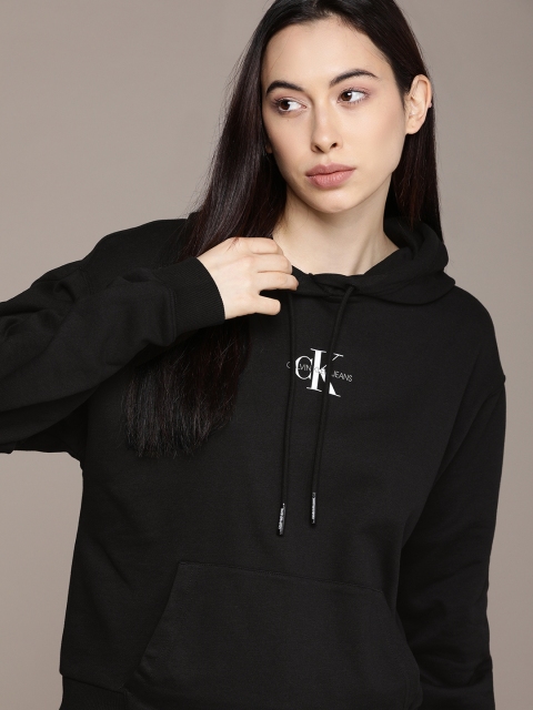 

Calvin Klein Jeans Women Black Hooded Sweatshirt