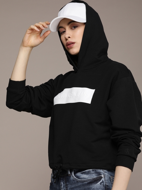 

Calvin Klein Jeans Women Black Hooded Sweatshirt
