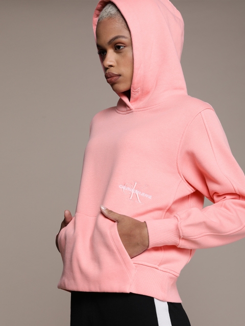 

Calvin Klein Jeans Women Pink Hooded Sweatshirt