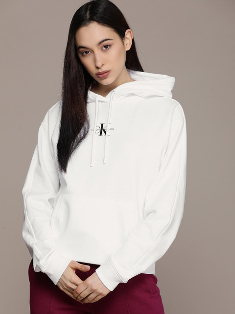 

Calvin Klein Jeans Women White Hooded Pure Cotton Sweatshirt