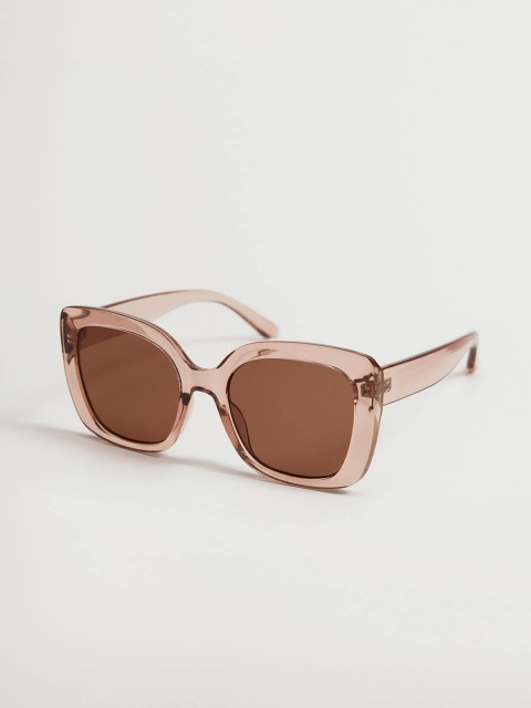 

MANGO Women Grey Lens & Beige Cateye Sunglasses with UV Protected Lens 17030139