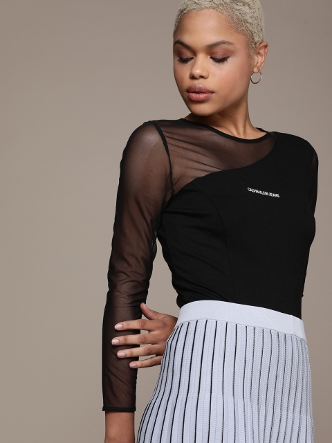 

Calvin Klein Women Black Slim Fit T-shirt