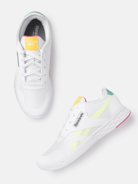 

Reebok Classic Women White & Yellow Sheen Runner Sneakers