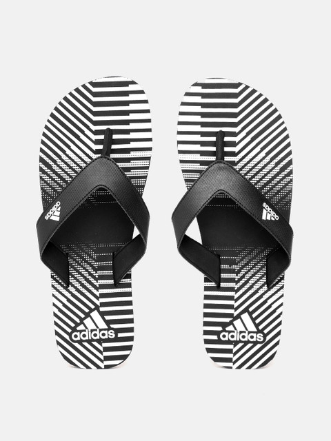 

ADIDAS Men Black & White Striped Thong Flip-Flops