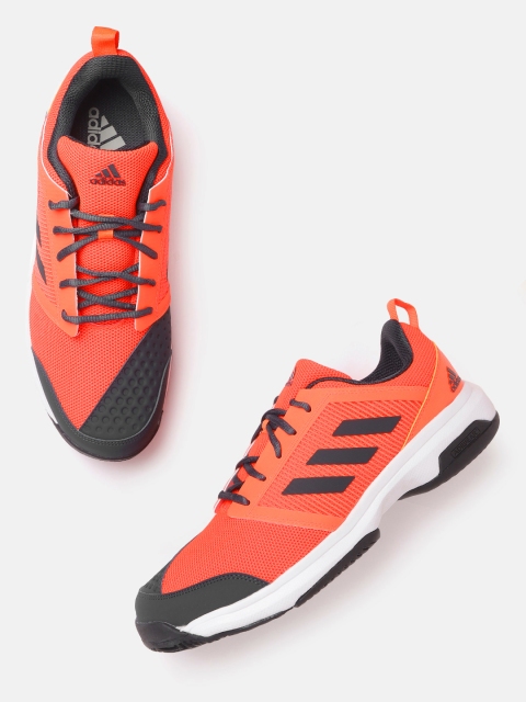 

ADIDAS Men Orange & Black STIN TNS Colourblocked Tennis Shoes