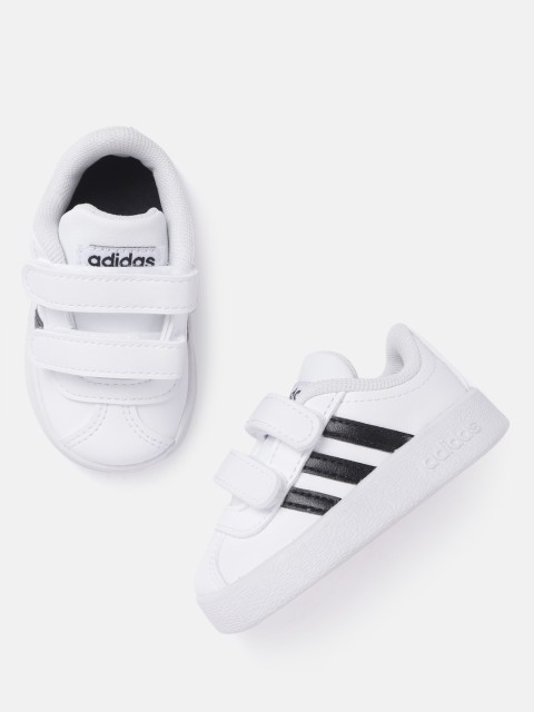 

ADIDAS Kids White & Black VL Court 2.0 CMF Skateboarding Shoes