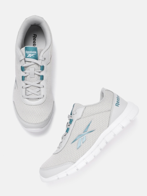 

Reebok Women Light Grey & Blue Woven Design Lux Runner Shoes