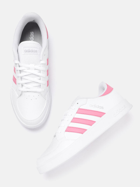 

ADIDAS Women White Solid Breaknet Tennis Shoes