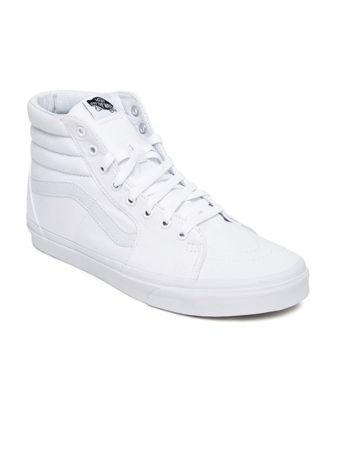 

Vans Men White Sk8 Mid-Top Sneakers