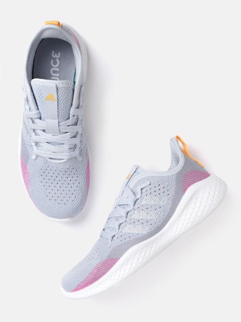 

ADIDAS Women Powder Blue & Pink Woven Design Fluidflow 2.0 Running Shoes