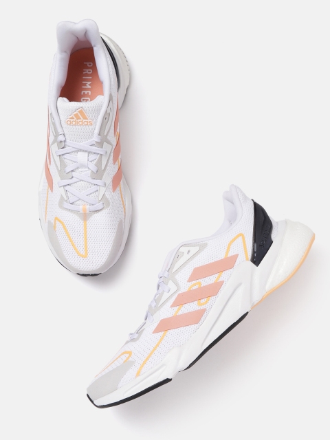 

ADIDAS Women White & Orange Woven Design X9000L2 Running Shoes