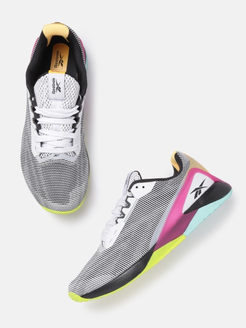 

Reebok Women White & Black Woven Design Nano X1 Grit Training Shoes