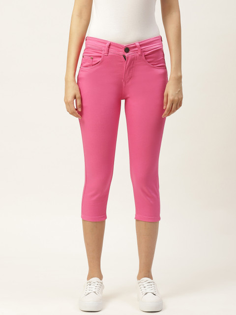 

PARIS HAMILTON Women Pink Stretchable Three-Fourth Jeans