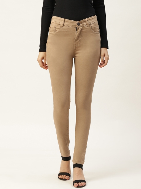 

PARIS HAMILTON Women Khaki Slim Fit High-Rise Stretchable Jeans