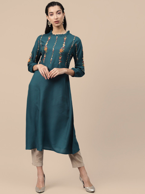 

Sangria Women Teal Kurta