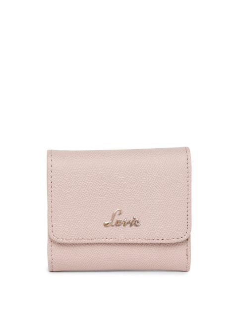 

Lavie Women Pink Snakeskin Textured Three Fold Wallet