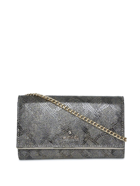 

Lavie Charcoal Grey Snakeskin Print Purse with Detachable Shoulder Strap