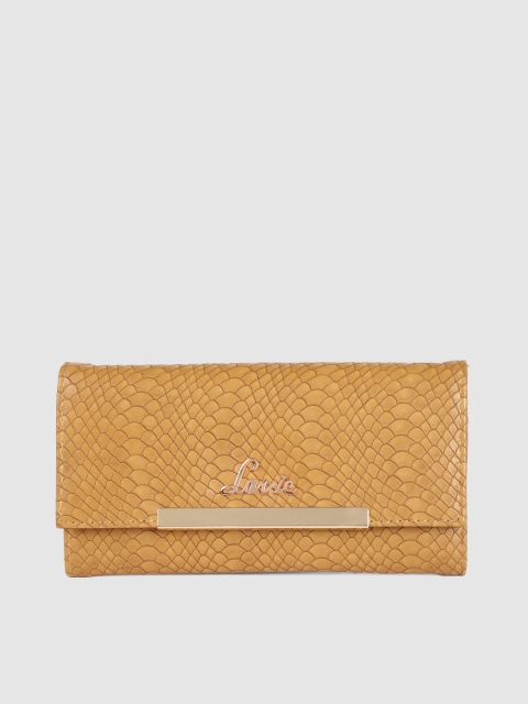 

Lavie Women Mustard Yellow Animal Textured Two Fold Wallet