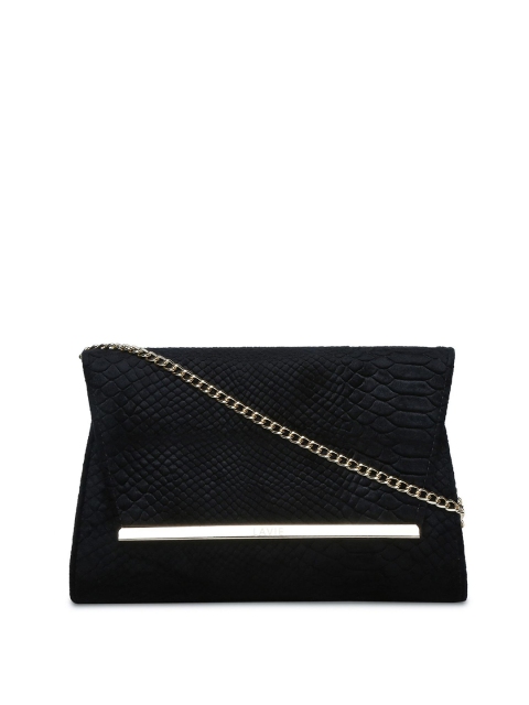 

Lavie Black Snakeskin Textured Purse with Detachable Shoulder Strap