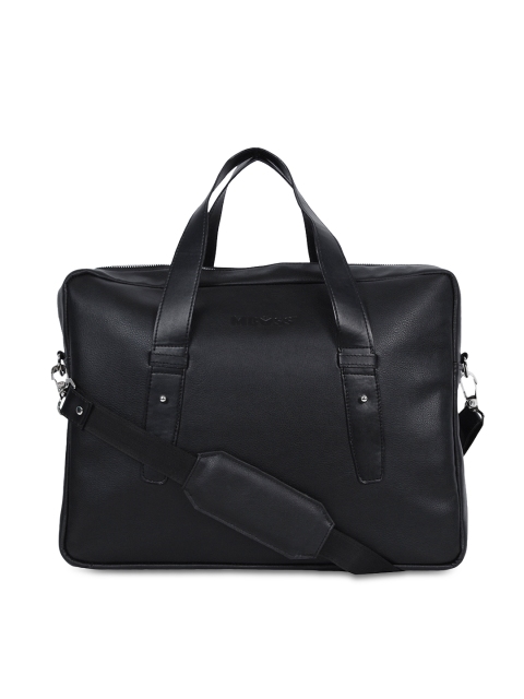 

MBOSS Unisex Black Leather Laptop Bag