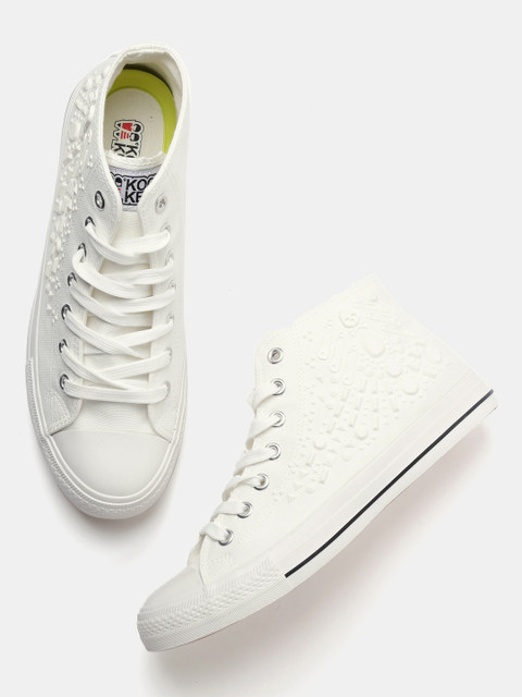 

Kook N Keech Unisex White Textured Sneakers