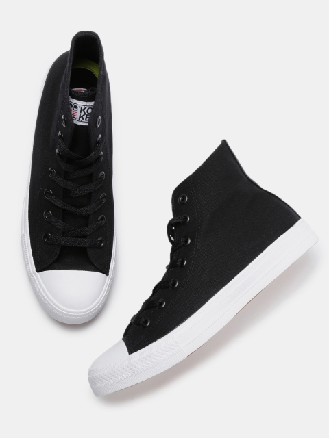 

Kook N Keech Men Black Solid High-Top Sneakers