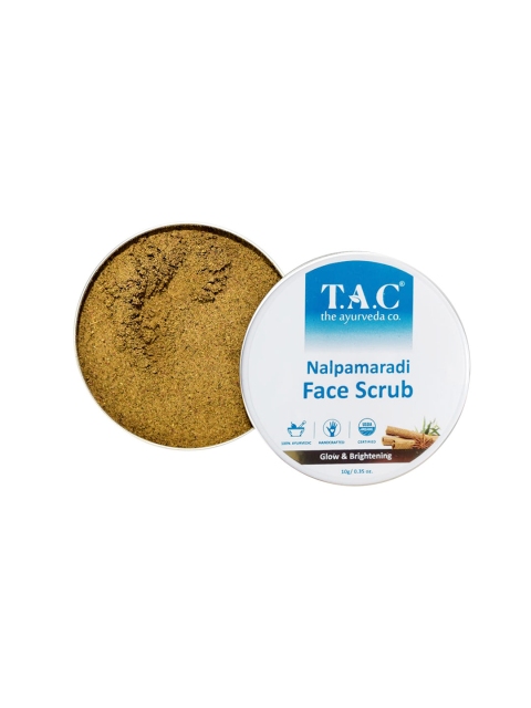 

TAC - The Ayurveda Co. Face Scrub With Nalpamaradi For Glow & Brightening, Brown