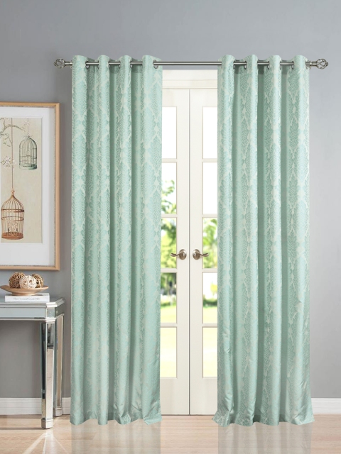 

Deco Window Turquoise Blue Set of 2 Ethnic Motifs Room Darkening Door Curtain