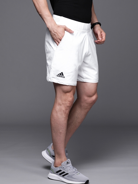 

ADIDAS Men White Solid ERGO Tennis Shorts