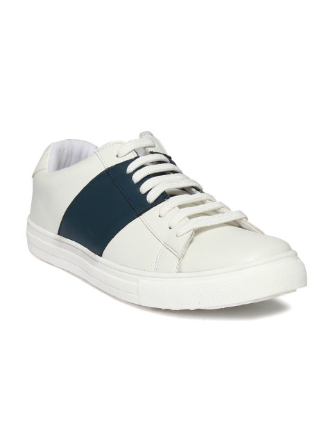 

Franco Leone Men White & Navy Colourblocked Regular Sneakers