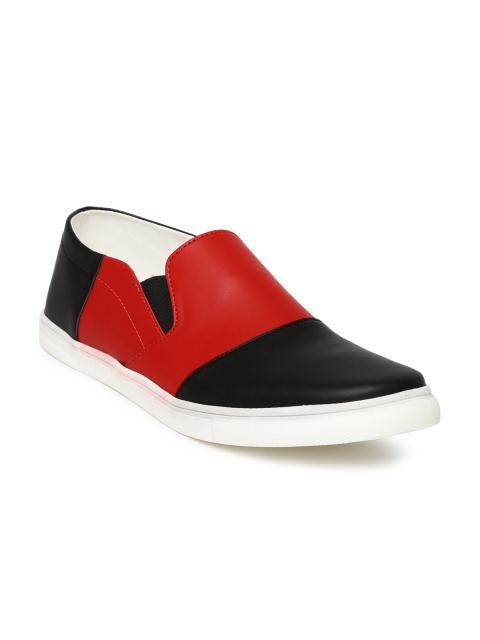 

Franco Leone Men Black Colourblocked Regular Slip-On Sneakers