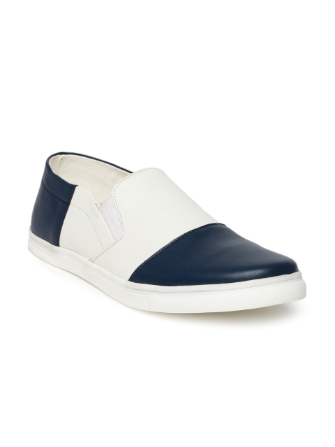 

Franco Leone Men Navy Colourblocked Regular Slip-On Sneakers, Navy blue