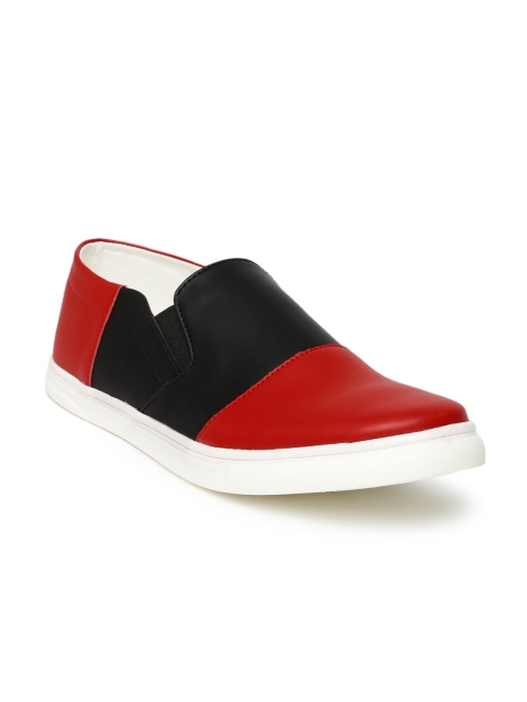 

Franco Leone Men Red Colourblocked Regular Slip-On Sneakers