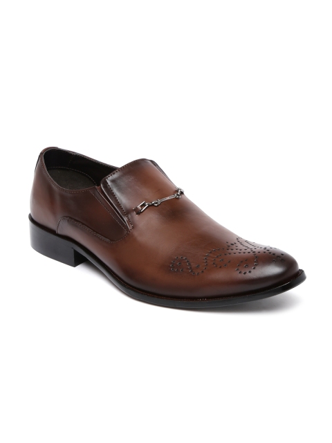 

Franco Leone Men Brown Formal Brogue Slip-Ons